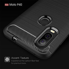 Brushed Texture Carbon Fiber TPU Case for Motorola P40, For Motorola P40