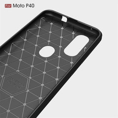 Brushed Texture Carbon Fiber TPU Case for Motorola P40, For Motorola P40