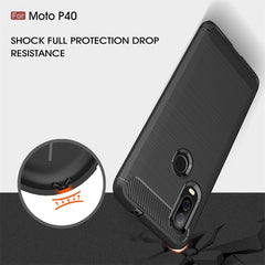 Brushed Texture Carbon Fiber TPU Case for Motorola P40, For Motorola P40