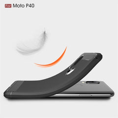 Brushed Texture Carbon Fiber TPU Case for Motorola P40, For Motorola P40