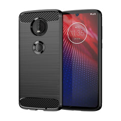 Brushed Texture Carbon Fiber TPU Case for Motorola Moto Z4 Play, For Motorola Moto Z4 Play