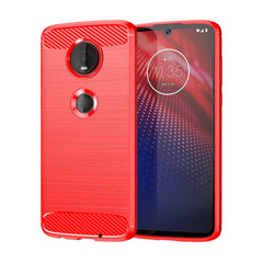 Brushed Texture Carbon Fiber TPU Case for Motorola Moto Z4 Play, For Motorola Moto Z4 Play