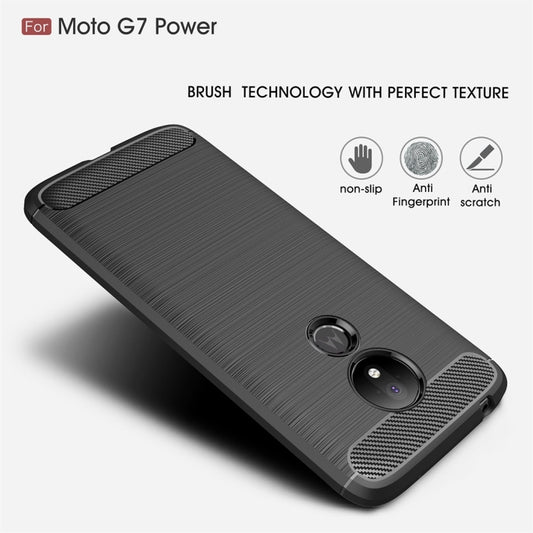 Brushed Texture Carbon Fiber TPU Case for Motorola Moto G7 Power EU Version, For Motorola Moto G7 Power