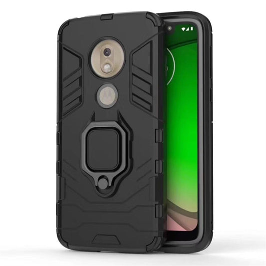 PC + TPU Shockproof Protective Case for Motorola Moto G7 Play, with Magnetic Ring Holder, For Motorola Moto G7 Play