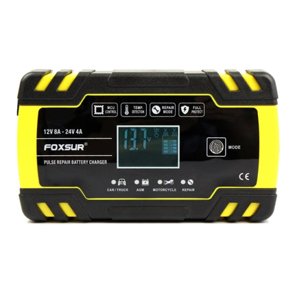 FOXSUR 12V-24V Car Motorcycle Truck Repair Battery Charger AGM Charger, EU Plug, UK Plug, US Plug, EU Plug