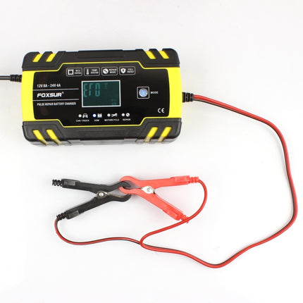 FOXSUR 12V-24V Car Motorcycle Truck Repair Battery Charger AGM Charger, EU Plug, UK Plug, US Plug, EU Plug