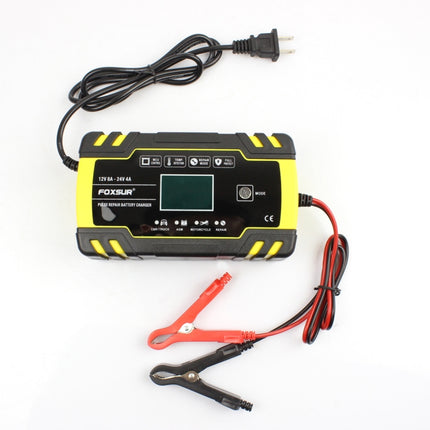 FOXSUR 12V-24V Car Motorcycle Truck Repair Battery Charger AGM Charger, EU Plug, UK Plug, US Plug, EU Plug