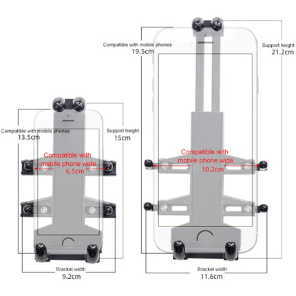 M10 Bolt Ball-Head Motorcycle Multi-function Eight-jaw Aluminum Phone Navigation Holder Bracket, M10 Bolt