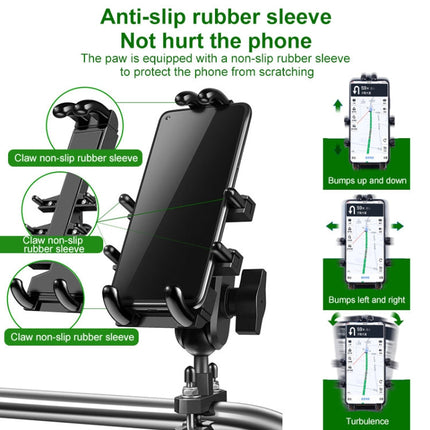 M8 Bolt Ball-Head Motorcycle Multi-function Eight-jaw Aluminum Phone Navigation Bracket with Anti-theft Knobs, M8 Bolt+Anti-theft Knobs