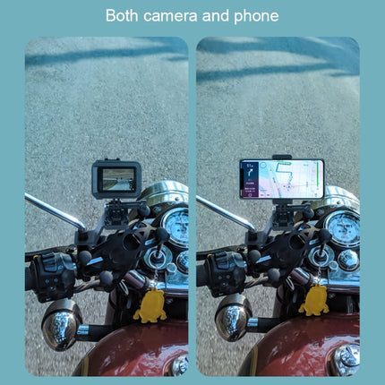 RUIGPRO Motorcycle Handlebar Alloy Phone Bracket for GoPro, Insta360, DJI and Other Action Cameras