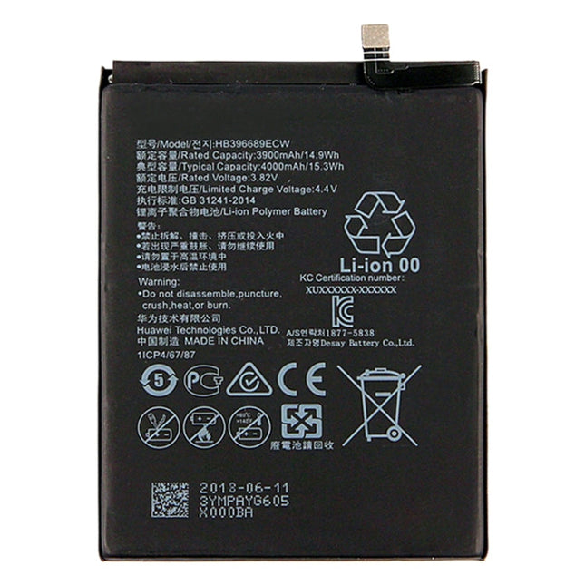 HB396689ECW Li-ion Polymer Battery for Huawei Mate 9 / Mate 9 Pro / Honor 8C / Y9 (2018), For Mate 9 Pro