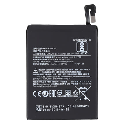 3900mAh BN45 for Xiaomi Redmi Note 5 Li-Polymer Battery, For Redmi Note 5