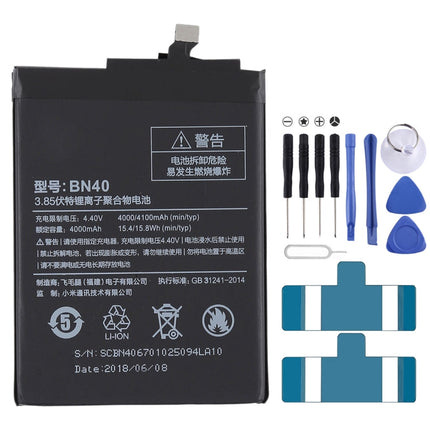 4000mAh BN40 for Xiaomi Redmi 4 Prime Li-Polymer Battery, For Redmi 4 Prime