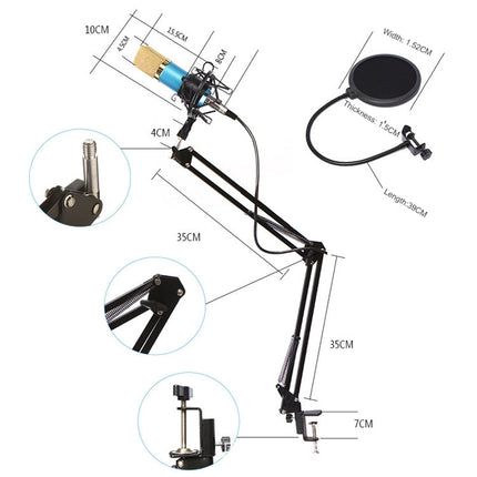 BM-800 Network K-Song Dedicated High-end Metal Shock Mount Microphone Set, BM800 Kit Black, BM800 Kit Pink, BM800 Kit Blue