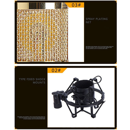 BM-800 Network K-Song Dedicated High-end Metal Shock Mount Microphone Set, BM800 Kit Black, BM800 Kit Pink, BM800 Kit Blue