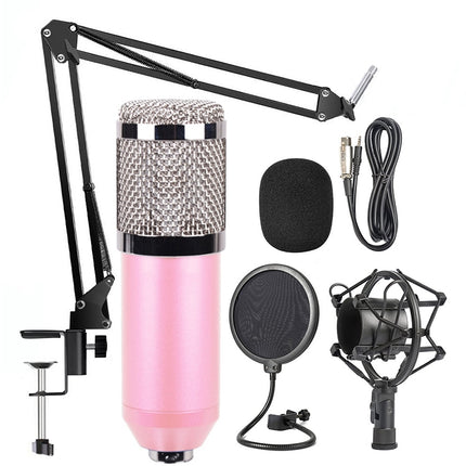BM-800 Network K-Song Dedicated High-end Metal Shock Mount Microphone Set, BM800 Kit Black, BM800 Kit Pink, BM800 Kit Blue
