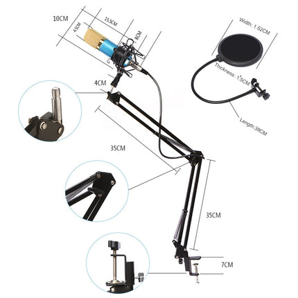 BM-800 Network K-Song Dedicated High-end Metal Shock Mount Microphone Set, BM800 Kit Blue, BM800 Kit Black, BM800 Kit Pink