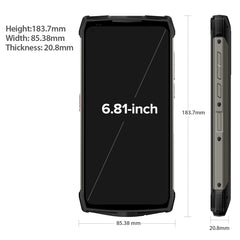 Quad Back Cameras, IP68/IP69K Waterproof Dustproof Shockproof, Face ID & Fingerprint Identification, 13200mAh Battery, 6.81 inch Android 11 MTK Helio G95 Octa Core up to 2.05GHz, Network: 4G, OTG, NFC, 8GB+256GB