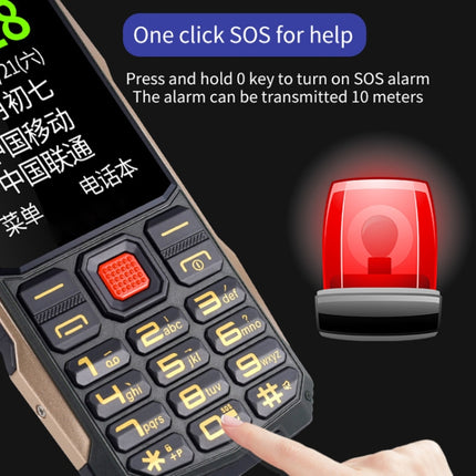 Waterproof Shockproof Dustproof, 4800mAh Battery, 2.4 inch, 21 Keys, Bluetooth, LED Flashlight, FM, SOS, Dual SIM, Network: 2G