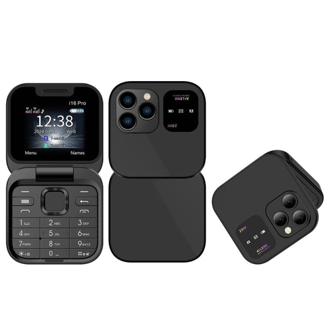 SERVO i16 Pro Mini Flip Phone, 1.77 inch, MTK6261D, 23 Keys, Support Bluetooth, FM, Magic Sound, Quick Dial, GSM, Dual SIM