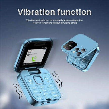 SERVO i16 Pro Mini Flip Phone, 1.77 inch, MTK6261D, 23 Keys, Support Bluetooth, FM, Magic Sound, Quick Dial, GSM, Dual SIM