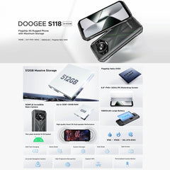 DOOGEE S118 Rugged Phone, 12GB+512GB, 6.58 inch Android 14 MediaTek Helio G99 Octa Core, Network: 4G, OTG, NFC