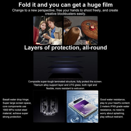 HUAWEI Pura X, 12GB+256GB, Side Fingerprint Identification, 6.3 inch + 3.5 inch HarmonyOS 5.0.1 Octa Core, NFC, OTG, Not Support Google Play