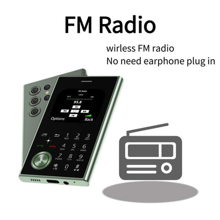 V8 Card Mobile Phone, 2.01 inch, MTK6261D, Support Bluetooth, FM, Torch, GSM, Dual SIM