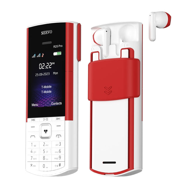 SERVO R25 Pro Mobile Phone with TWS Bluetooth Headsets, 2.4 inch, 24 Keys, Support Bluetooth, Quick Dial, Auto Response, FM, Flashlight, GSM, Dual SIM