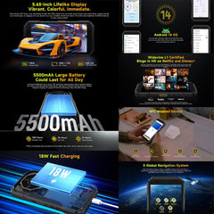 Ulefone Armor X32 Rugged Phone, 8GB+256GB, Night Vision, 5.65 inch Android 14 MediaTek Helio G91 Octa Core, Network: 4G, NFC, OTG