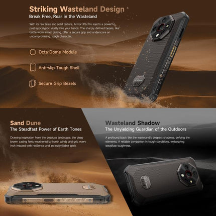 Ulefone Armor X16 Pro, 5GB+256GB, Night Vision, IP68/IP69K Rugged Phone, 6.56 inch Android 15 MediaTek Dimensity 6300 Octa Core, Network: 5G, NFC, OTG, Armor X16 Pro, 8GB+256GB