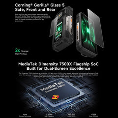 Ulefone Armor 33 Pro Rugged Phone, 16GB+512GB, Night Vision, 6.95 inch + 3.4 inch Dual Screen Android 14 MediaTek Dimensity 7300X Octa Core, Network: 5G, OTG, NFC