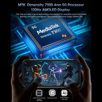 Unihertz 8849 Tank 4 Night Vision Projector Rugged Phone, 12GB+512GB, 6.78 inch Android 14 Dimensity 7300 MT6878 Octa Core, Network: 5G, NFC