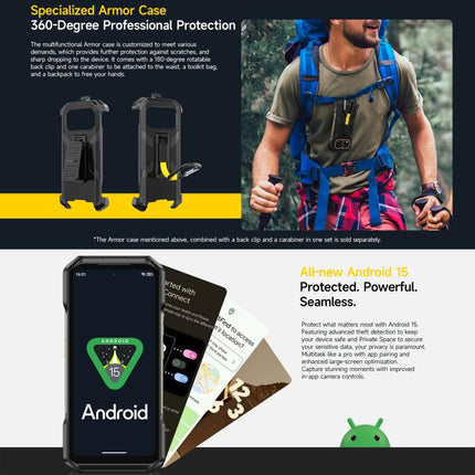 Ulefone Armor 27T+ Rugged Phone, 12GB+256GB, Thermal Imager, Night Vision, 10600mAh, 6.78 inch Android 14 MediaTek Helio G99 Octa Core, Network: 4G, NFC, OTG, Armor 27T+