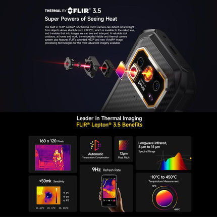 Ulefone Armor 27T+ Rugged Phone, 12GB+256GB, Thermal Imager, Night Vision, 10600mAh, 6.78 inch Android 14 MediaTek Helio G99 Octa Core, Network: 4G, NFC, OTG, Armor 27T+