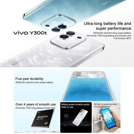 vivo Y300t, 12GB +512GB, Face ID / Side Fingerprint,  6.72 inch Android 15 OriginOS 5 Dimensity 7300 Octa Core, OTG, NFC, Network: 5G