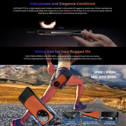 HOTWAV T7 Rugged Phone, 6GB+256GB, 6280mAh, 6.6 inch Android 13 MT8788 Octa Core, Network: 4G, OTG