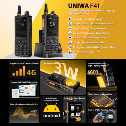 UNIWA F41 Rugged Phone, 1GB+8GB, 2.4 inch MediaTek MT6739,  4600mAh Battery, 21 Keys, Network: 4G