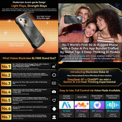 Blackview BL7000 Rugged Phone, 8GB+256GB, 6.78 inch Android 15 MediaTek Dimensity 6300 Octa Core, Network: 5G, NFC, OTG