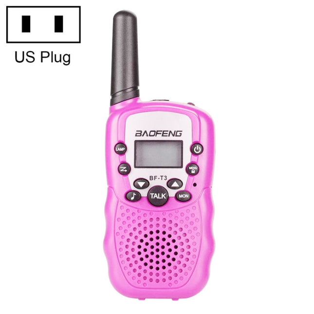 2 PCS BaoFeng BF-T3 1W Children Single Band Radio Handheld Walkie Talkie with Monitor Function, US Plug, BF-T3 US Plug