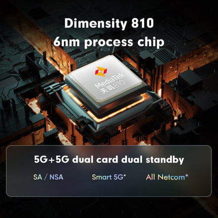 Dual Back Cameras, Side Fingerprint Identification, 5000mAh Battery, 6.58 inch Realme UI 3.0 / Android 12 MediaTek Dimensity 810 Octa Core up to 2.4GHz, Network: 5G, Support Google Play