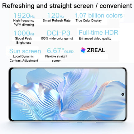 Triple Back Cameras, Screen Fingerprint Identification, 6.67 inch Magic UI 7.0 Qualcomm Snapdragon 8+ Gen1 Octa Core up to  3.0GHz, Network: 5G, OTG, NFC, Not Support Google Play, Honor 80 Pro Flat 5G, 12GB+256GB