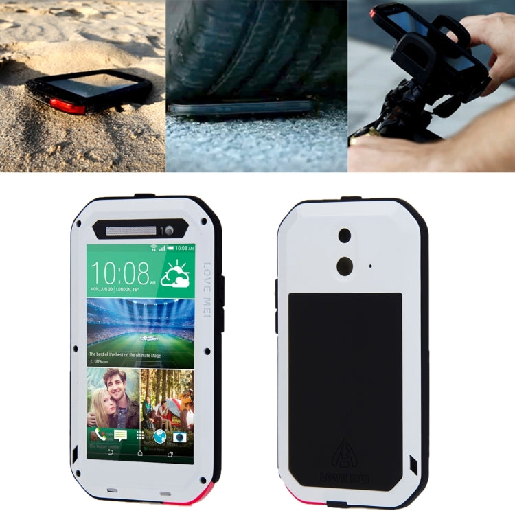 LOVE MEI for HTC One E8 Powerful Dustproof Shockproof Anti-slip Metal Protective Case