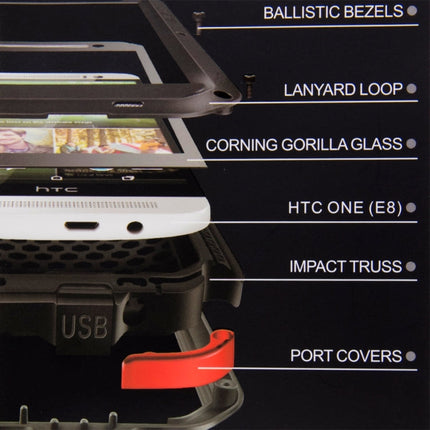 LOVE MEI for HTC One E8 Powerful Dustproof Shockproof Anti-slip Metal Protective Case