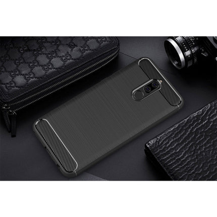 For Huawei  Mate 10 Lite Brushed Carbon Fiber Texture TPU Shockproof Anti-slip Soft Protective Back Cover Case, For Mate 10 Lite