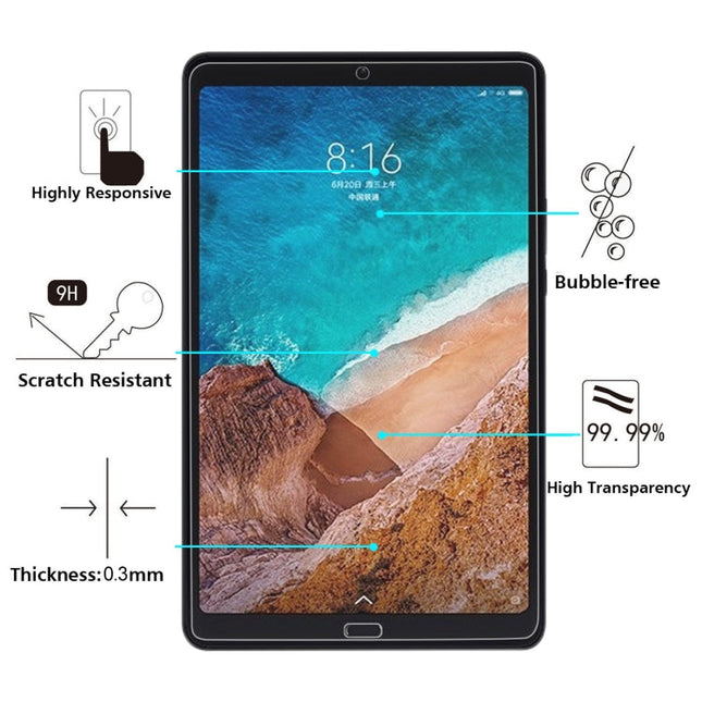0.3mm 9H Surface Hardness Explosion-proof Tempered Glass Film for Xiaomi Mi Pad 4 Plus