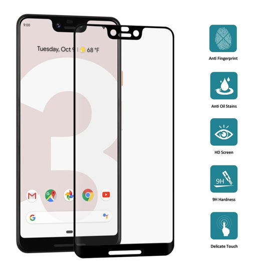 0.3mm 9H Surface Hardness 3D Curved Edge Full Screen Tempered Glass Film for Google Pixel 3 XL, For Pixel 3 XL