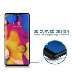 0.3mm 9H Surface Hardness 3D Curved Edge Full Screen Tempered Glass Film for LG V40 ThinQ, For LG V40 ThinQ