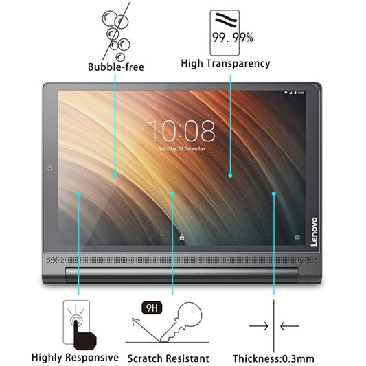 For Lenovo YOGA Tab3 Plus 10.1 inch 9H Surface Hardness Tempered Glass Screen Protector, For Tab3 Plus