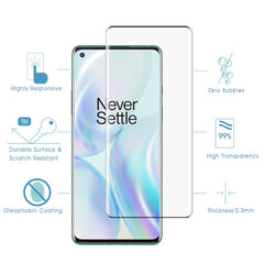 For OnePlus 8 9H 9D Curved Edge Tempered Glass Film, For OnePlus 8